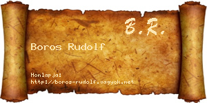 Boros Rudolf névjegykártya